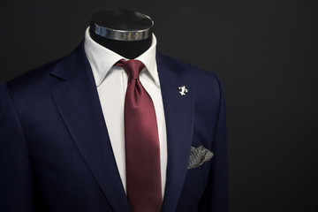 Custom expensive tailored suit on mannequin