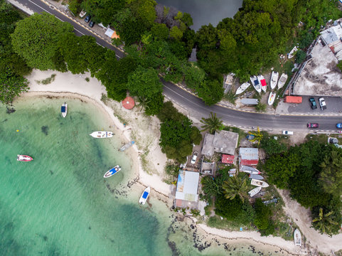 Trou d'Eau Douce, Mauritius aerial drone photo, February 2019