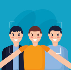 Fototapeta premium people taking selfie