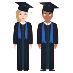 young students graduated diversity couple