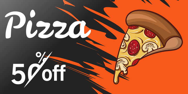 Discount coupon for fast food 50% off. Can be used for web banners, flyers, maps, coupons. Vector illustration esp-10.