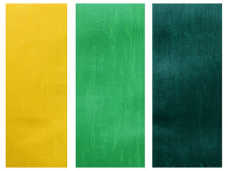 Fototapeta premium Bright background yellow and green paint strokes drawn with brush.