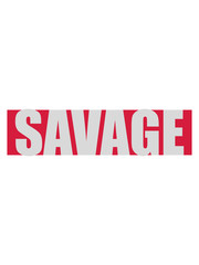 savage text logo wild gefährlich brutal monster böse primitiv design cool balken