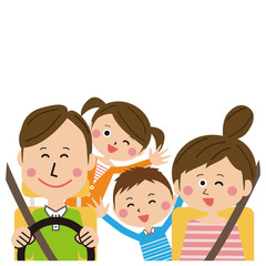 ポップな家族　ドライブ　車の中