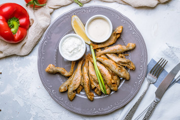 fried surmullet on plate