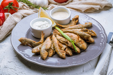 fried surmullet on plate