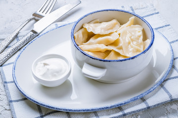 dumplings with cottage cheese on a plate