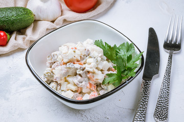 salad olivier on plate