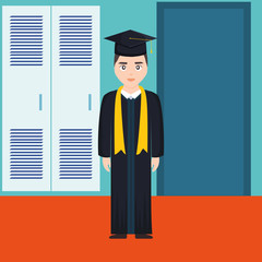 young student graduated character