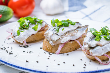 bruschetta with sprat