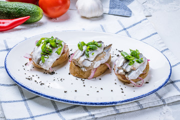 bruschetta with sprat