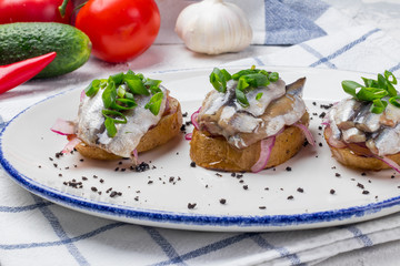 bruschetta with sprat