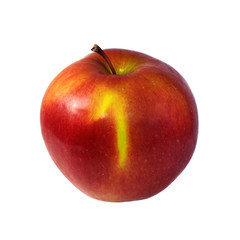 Macro photo red apple fruit number one isolated on white background