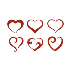 Abstract red hearts pack