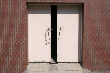 Steel door with a lock