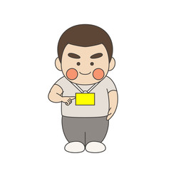 少年キャラクター入館証