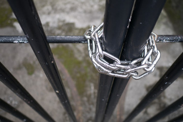 The gate is chained
