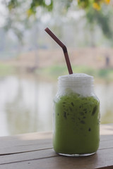 Green tea on the table