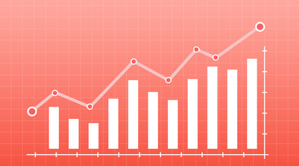 Abstract financial chart with uptrend line graph arrow and stock market