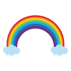 Rainbow and clouds cartoon