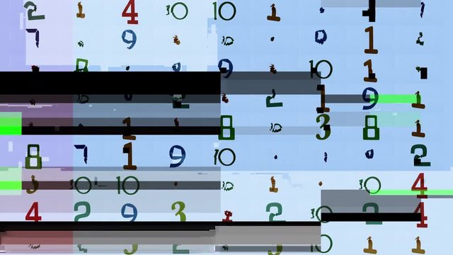 numbers code information clock counting