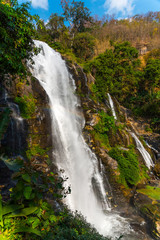 Fototapeta na wymiar Wachirathan Waterfall, Doi Inthanon National Park, Chiang Mai, Thailand