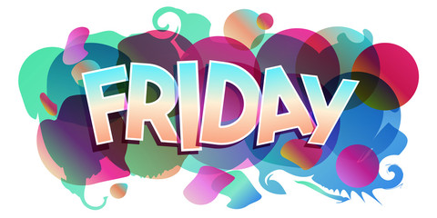 Friday word vector colorful banner