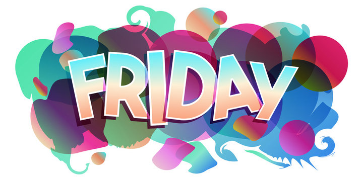 Friday word vector colorful banner