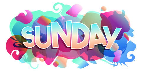 Sunday word vector colorful banner