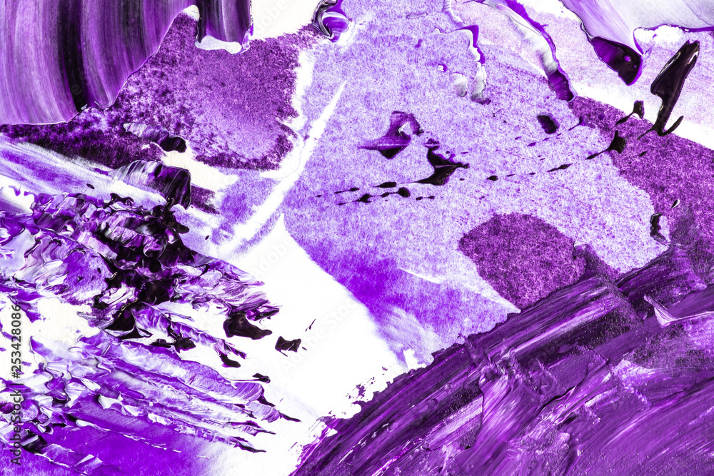 Poster paint texture colorful abstract lines and splatter textured strokes of painting macro close up backg
