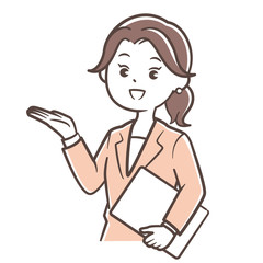 スーツ女性　案内