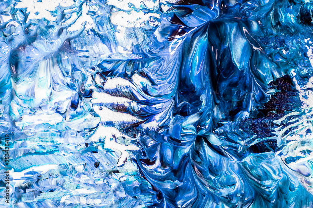 Poster paint texture colorful abstract lines and splatter textured strokes of painting macro close up backg