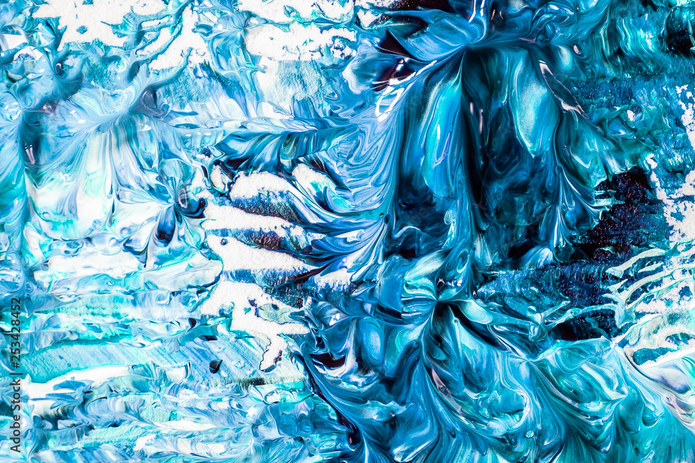 Poster paint texture colorful abstract lines and splatter textured strokes of painting macro close up backg