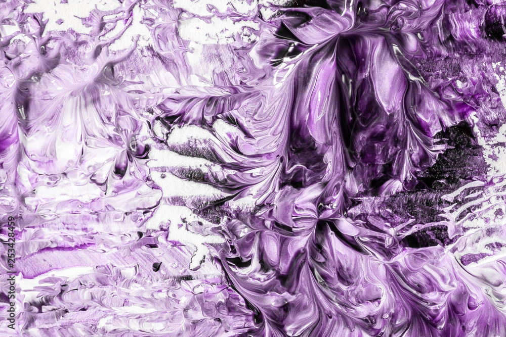Poster paint texture colorful abstract lines and splatter textured strokes of painting macro close up backg