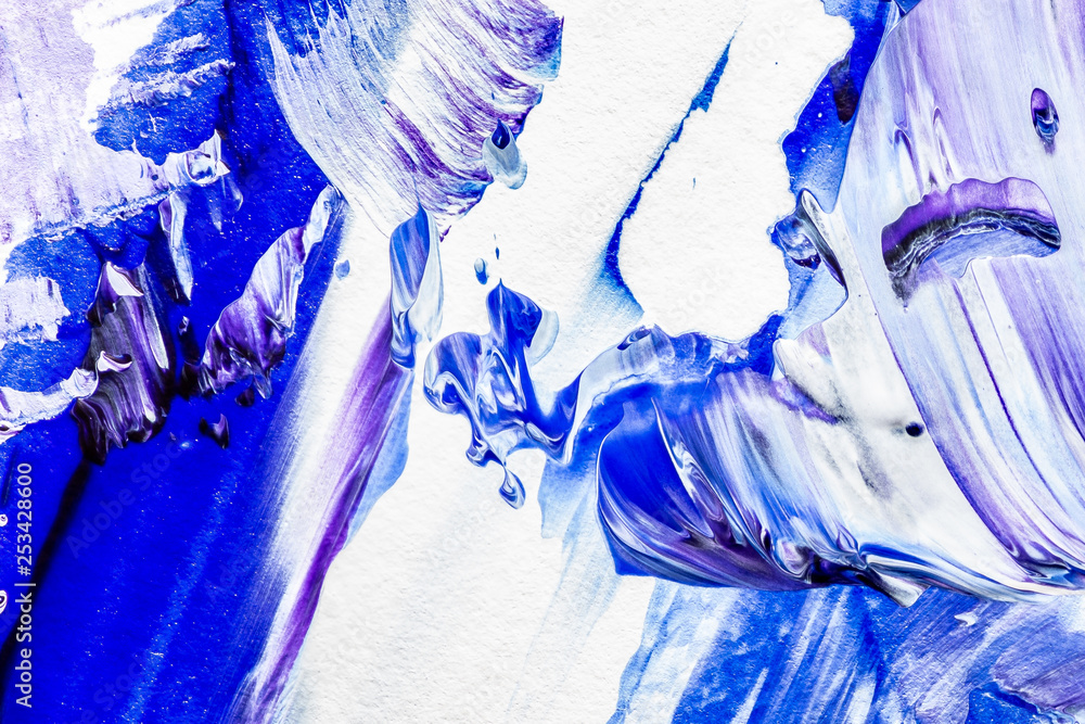 Poster paint texture colorful abstract lines and splatter textured strokes of painting macro close up backg