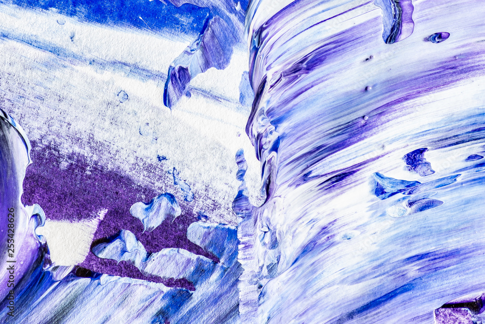 Poster paint texture colorful abstract lines and splatter textured strokes of painting macro close up backg