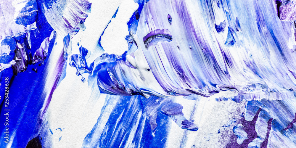 Poster paint texture colorful abstract lines and splatter textured strokes of painting macro close up backg