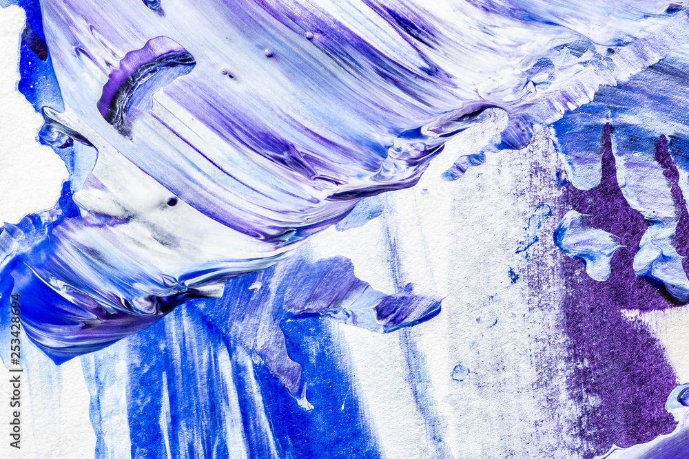 Poster paint texture colorful abstract lines and splatter textured strokes of painting macro close up backg