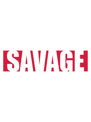 savage logo text wild gefährlich brutal monster böse primitiv design cool balken