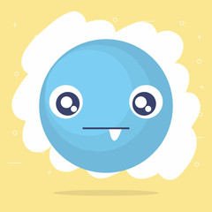 Obraz premium emoticon face with crazy teeth