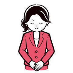 スーツ女性　お辞儀
