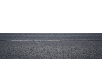 Fototapeta premium Asphalt road isolated on white background with clipping path.