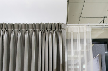 Beautiful curtains with ring-top rail, Curtain interior decoration in living room