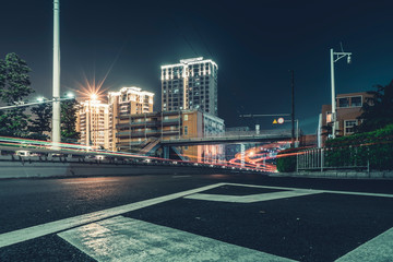 Urban roads and blurred lights..