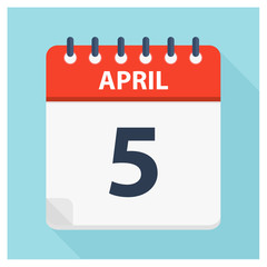April 5 - Calendar Icon - Calendar design template