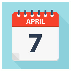 April 7 - Calendar Icon - Calendar design template