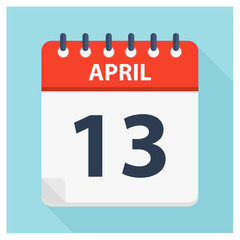 April 13 - Calendar Icon - Calendar design template