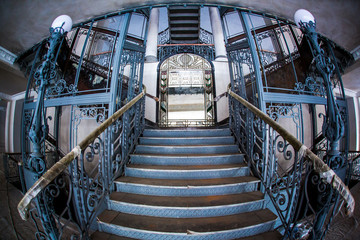 The spacious interior of the old mansion during the restoration work.