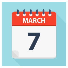 March 7 - Calendar Icon - Calendar design template