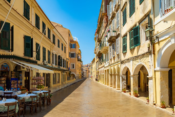Corfu town centre esplanades and market
